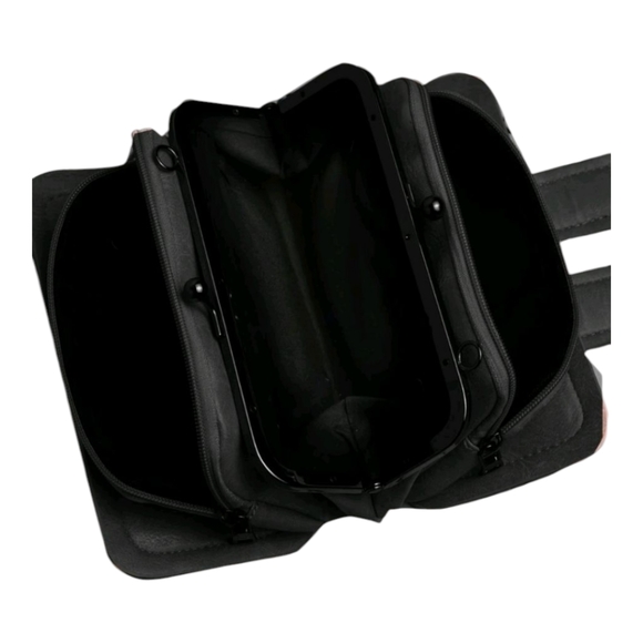 VINTAGE Black Leather Shoulder Bag - Picture 4 of 9